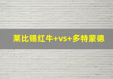 莱比锡红牛 vs 多特蒙德